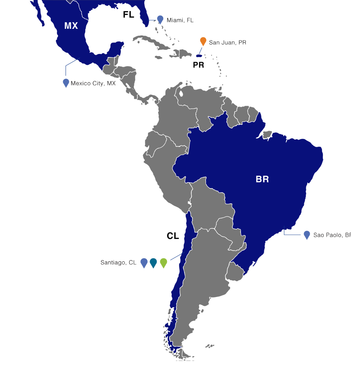 Latin America locations