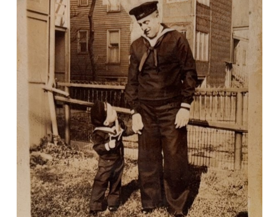 Father and son in sailor suits